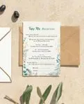 Green Floral Layout Simple Flat 5x7 Wedding Invitation 3