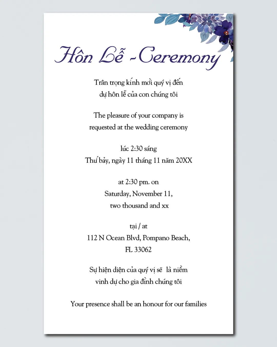 Golden Circle Flowers Acrylic Wedding Invitation