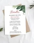 Tropical Vow Harmony Simple Flat 5x7 Wedding Invitation 3