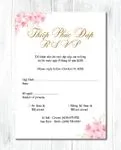Cherry Blossoms In The Corners Acrylic Wedding Invitation