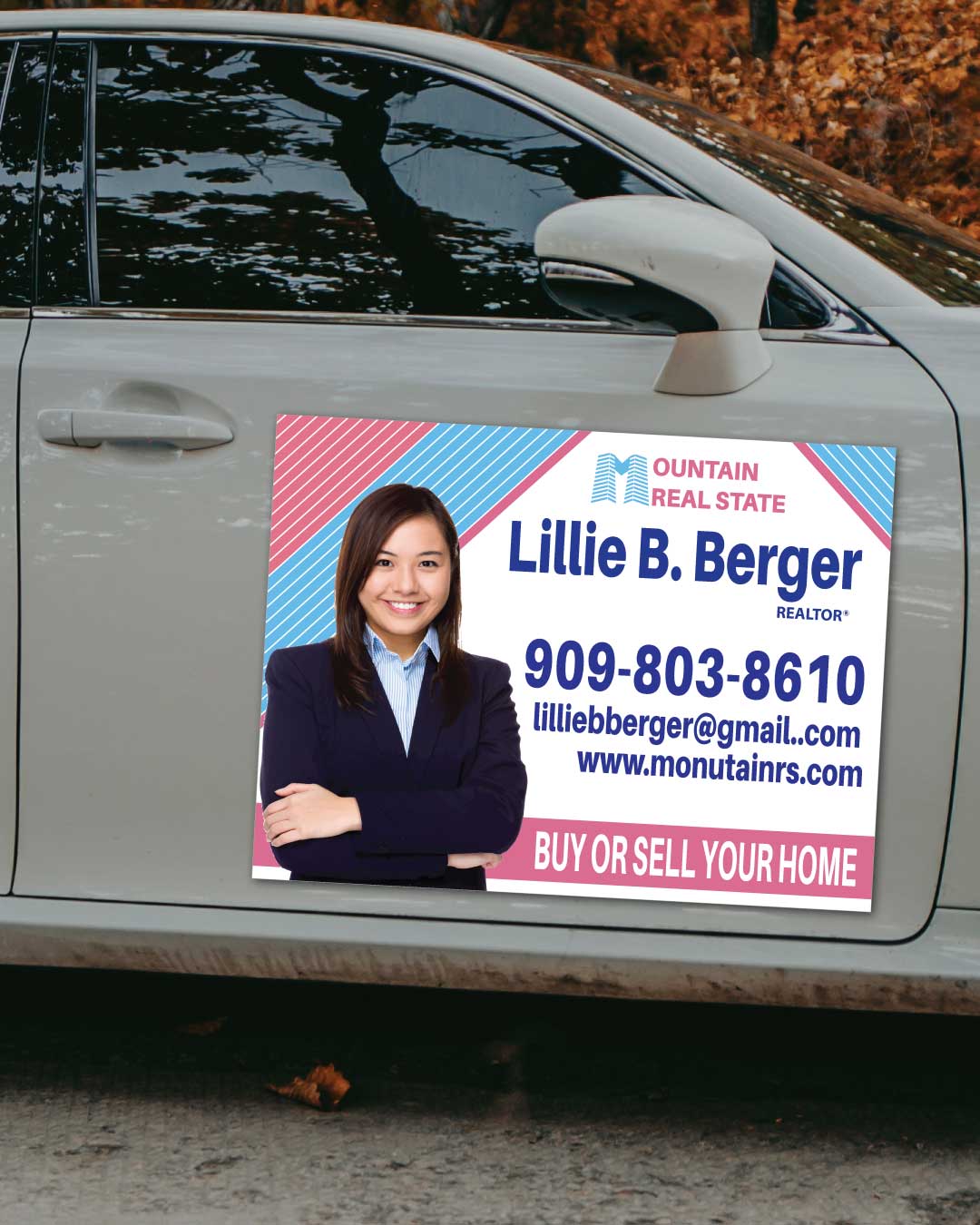 AP Printing - Pink and Blue Design Car Magnets - Custom Printing Services