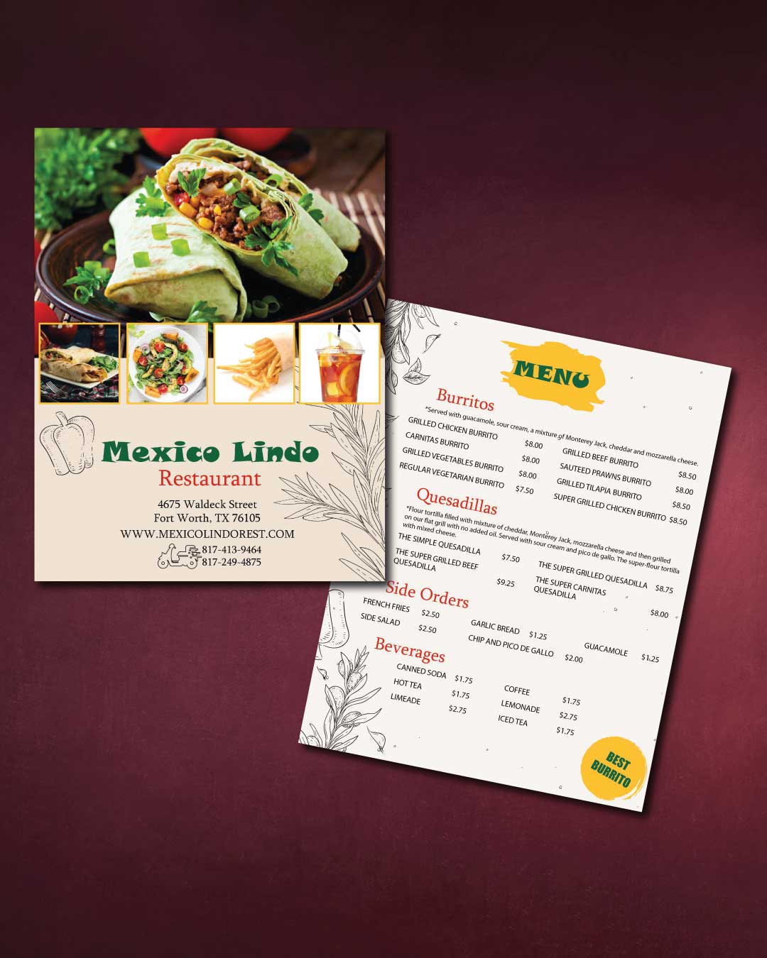 Mexican Dine-in Menu