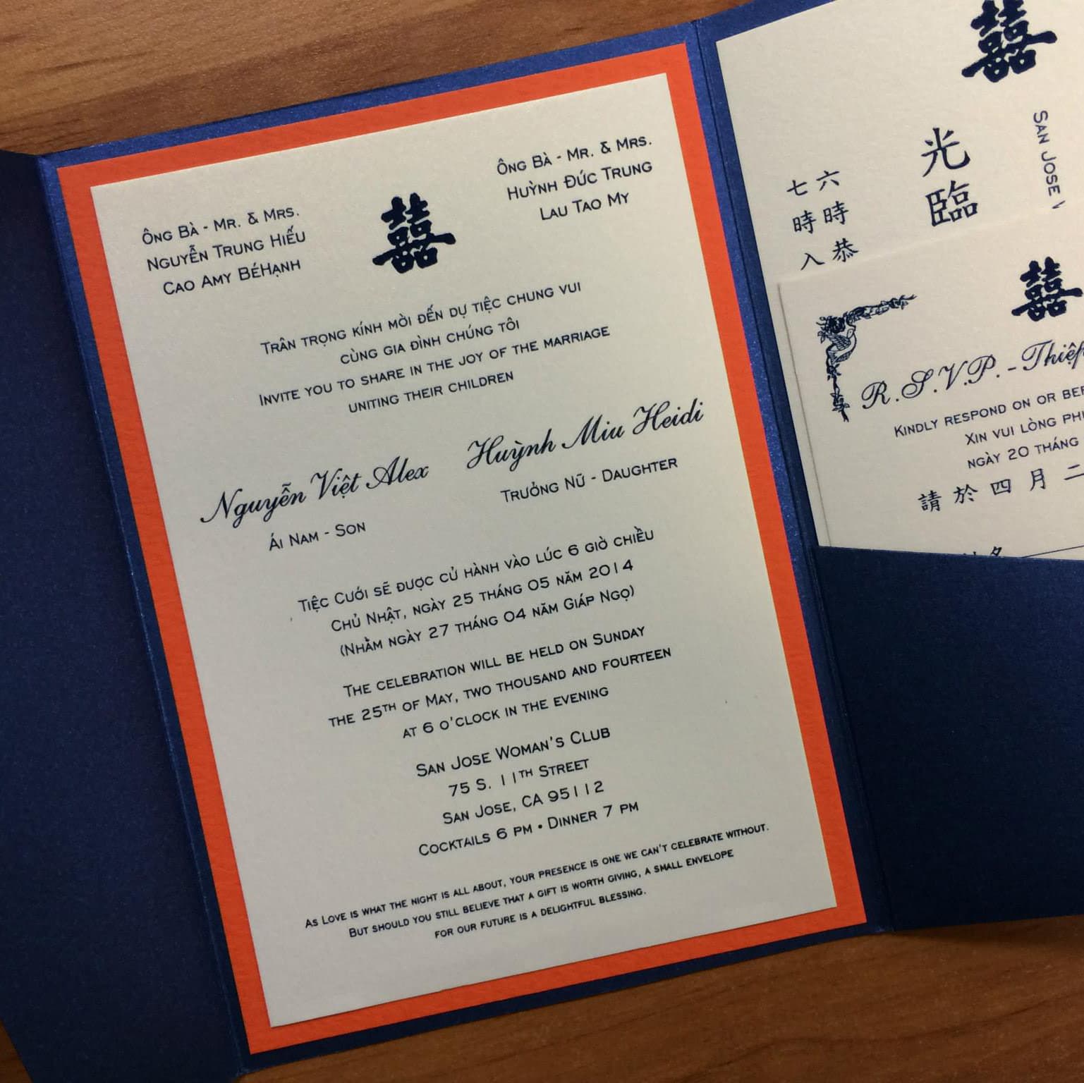 Bilingual Wedding Invitations