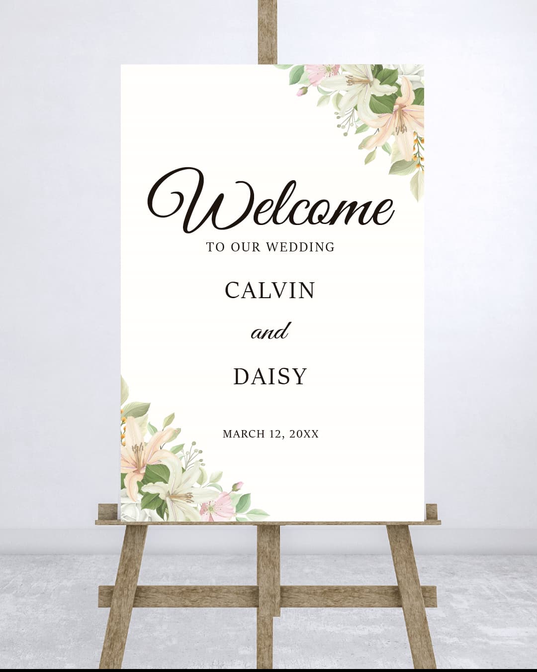 Formal Flowers Elegant Welcome Sign