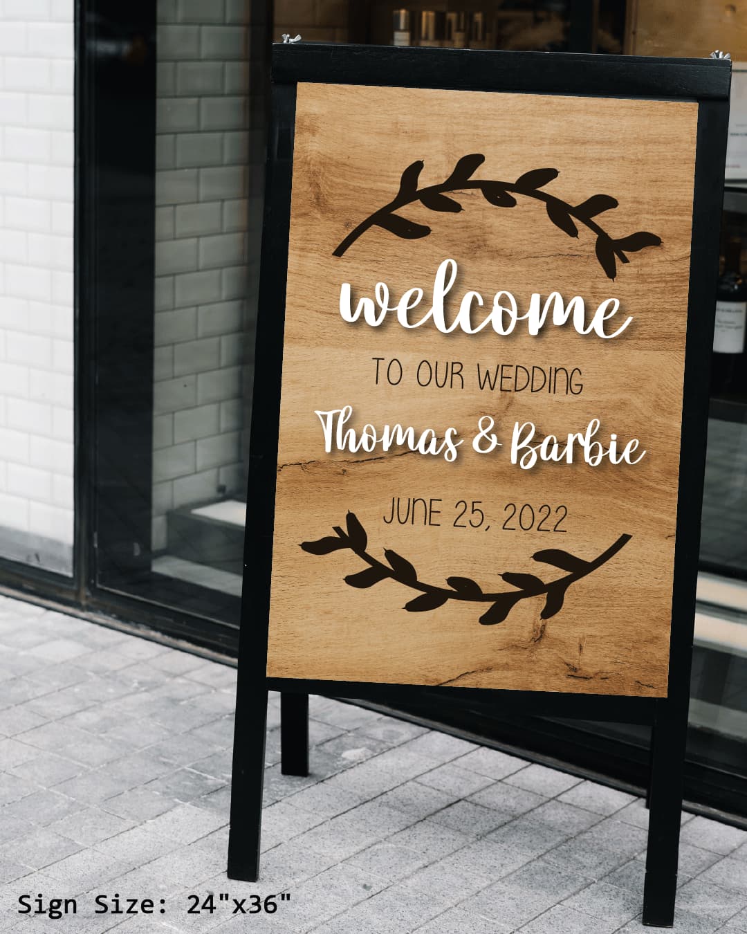 Formal Wood Background Welcome Sign