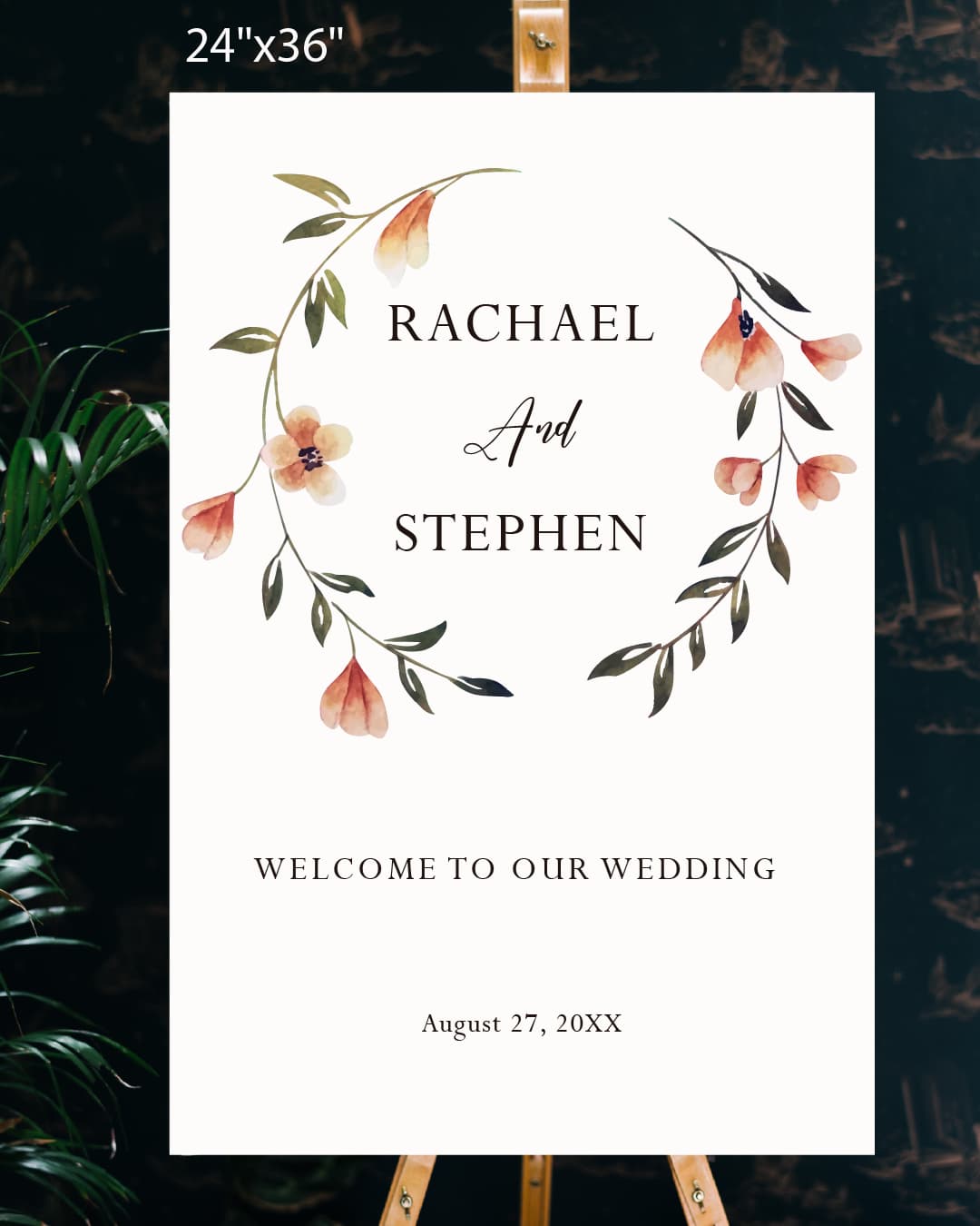 Formal Floral Frame Welcome Sign