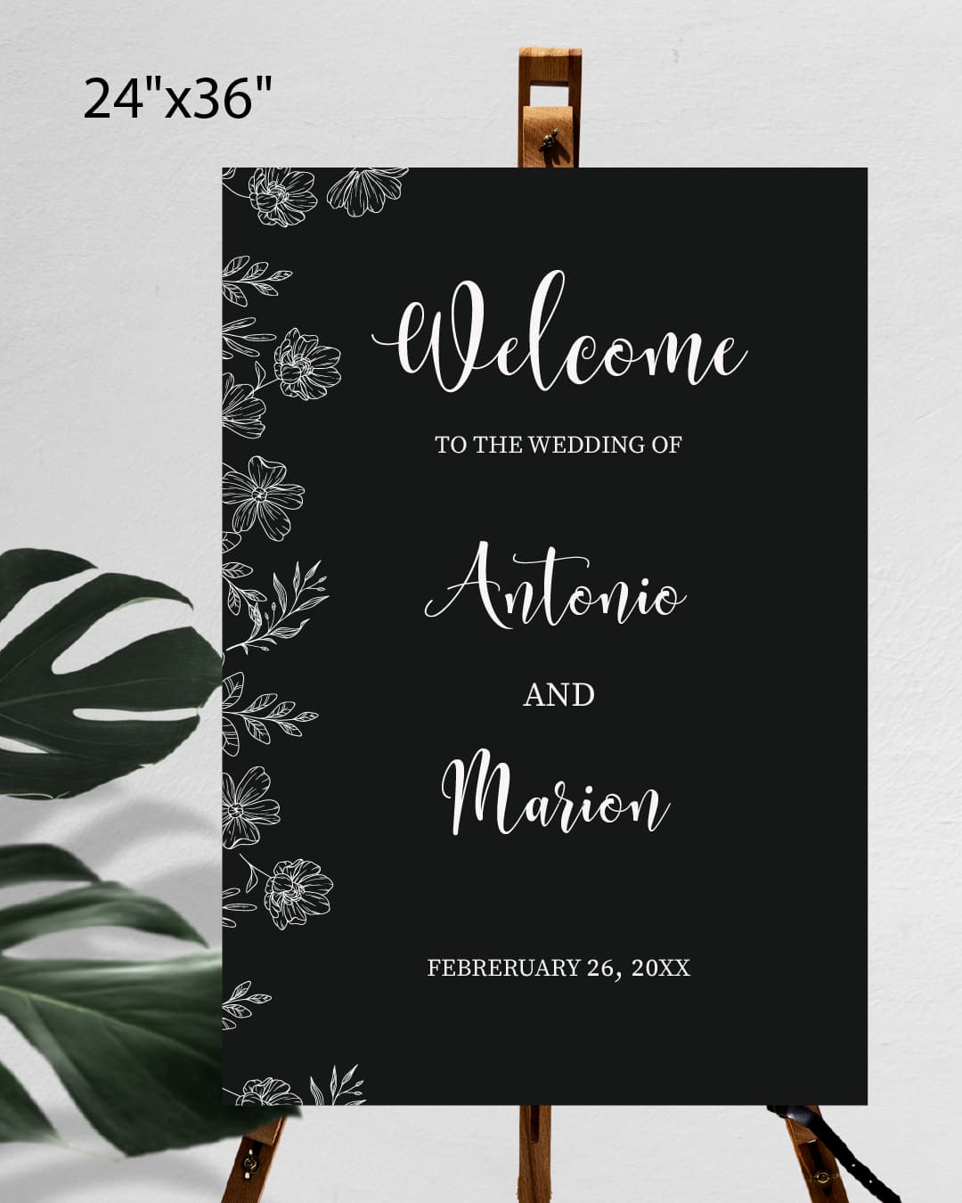 Minimalist Black Background Welcome Sign