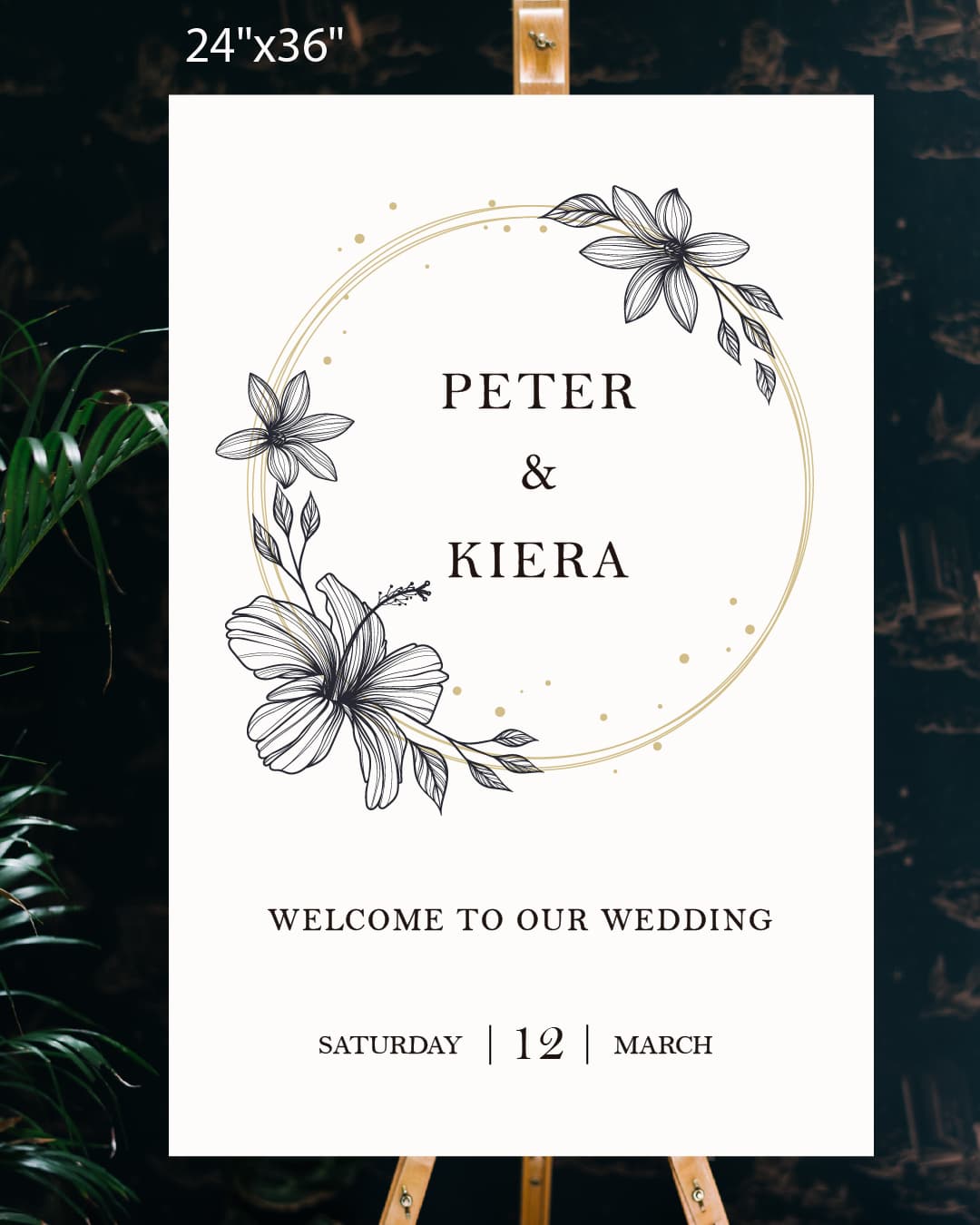 Minimalist Gold Frame Welcome Sign