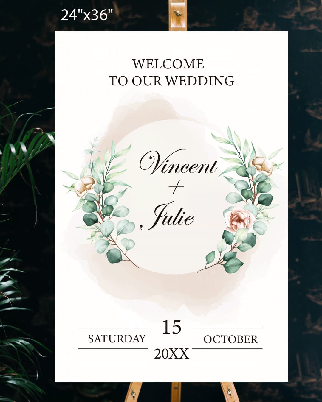 Watercolor Floral Frame Welcome Sign