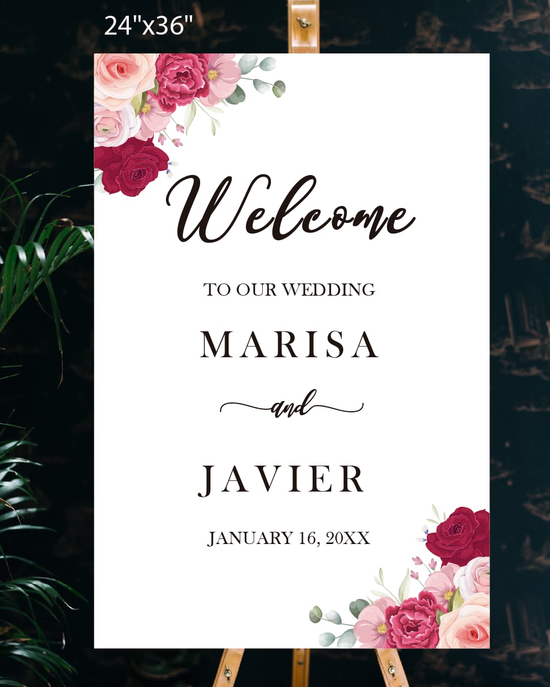 Floral Bouquet Border Welcome Sign
