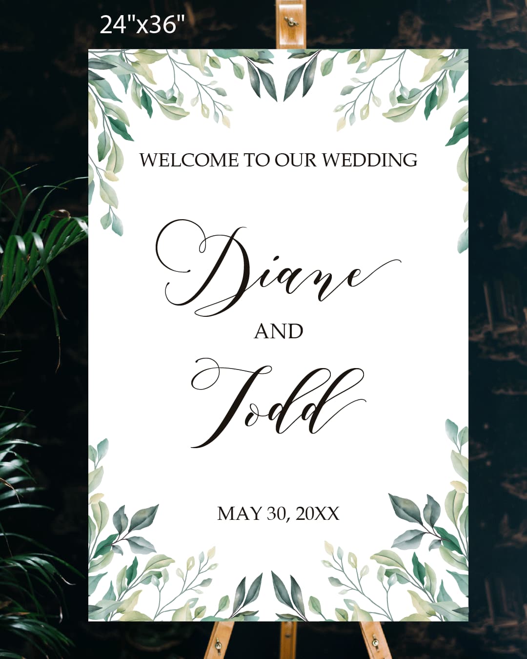 Formal Natural Design Welcome Sign