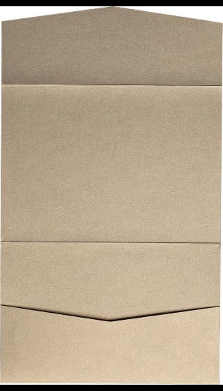 Gold Leaf Metallic Pocket & Folder Invitation Card, A7 Atlas