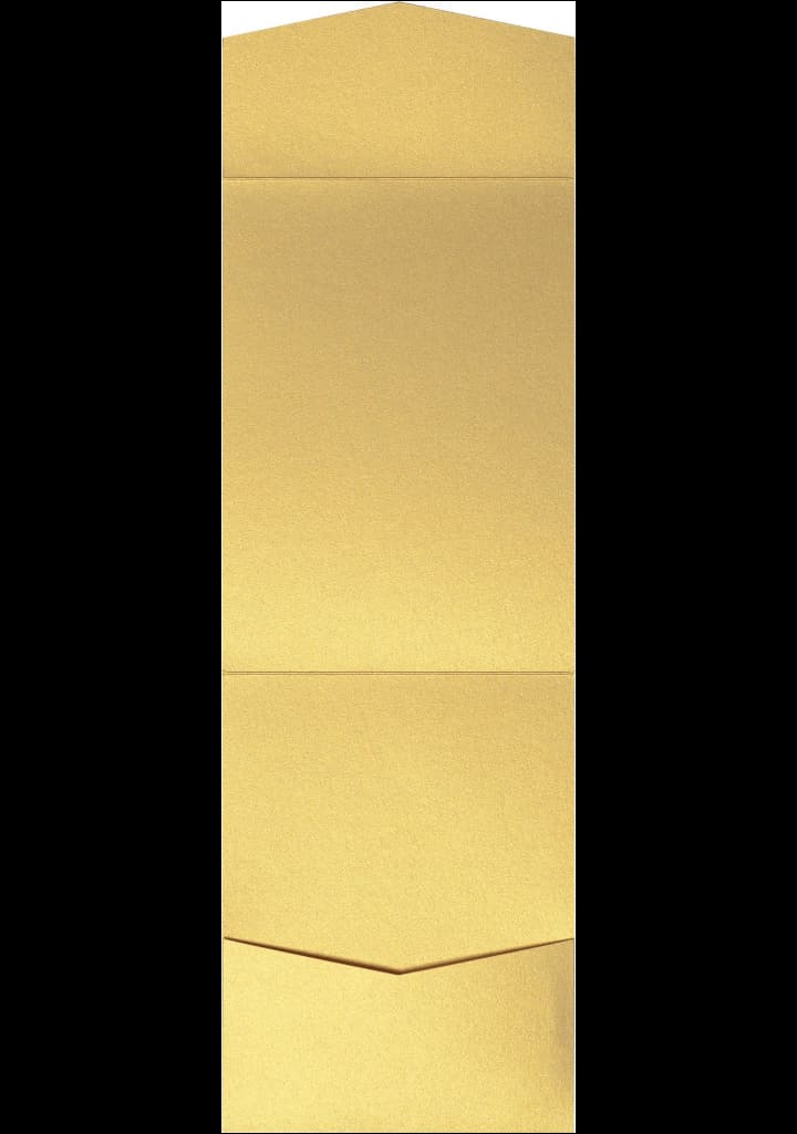 Gold Metallic Pocket & Folder Invitation Card, A7 Cascade