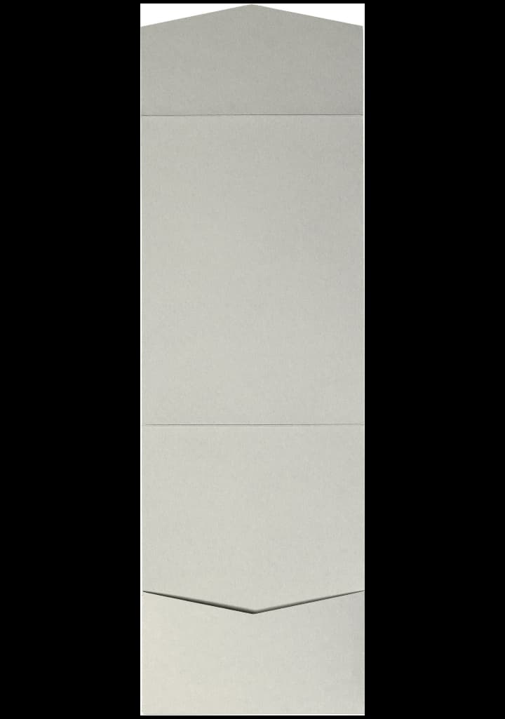 Gray Smoke Solid Pocket & Folder Invitation Card, A7 Cascade
