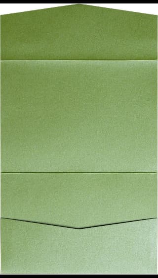 Green Fairway Metallic Pocket & Folder Invitation Card, A7 Atlas