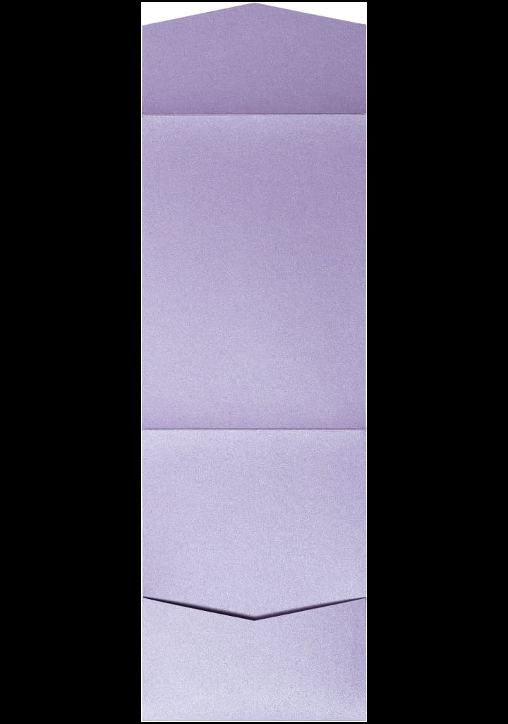 Lavender Metallic Pocket & Folder Invitation Card, A7 Cascade
