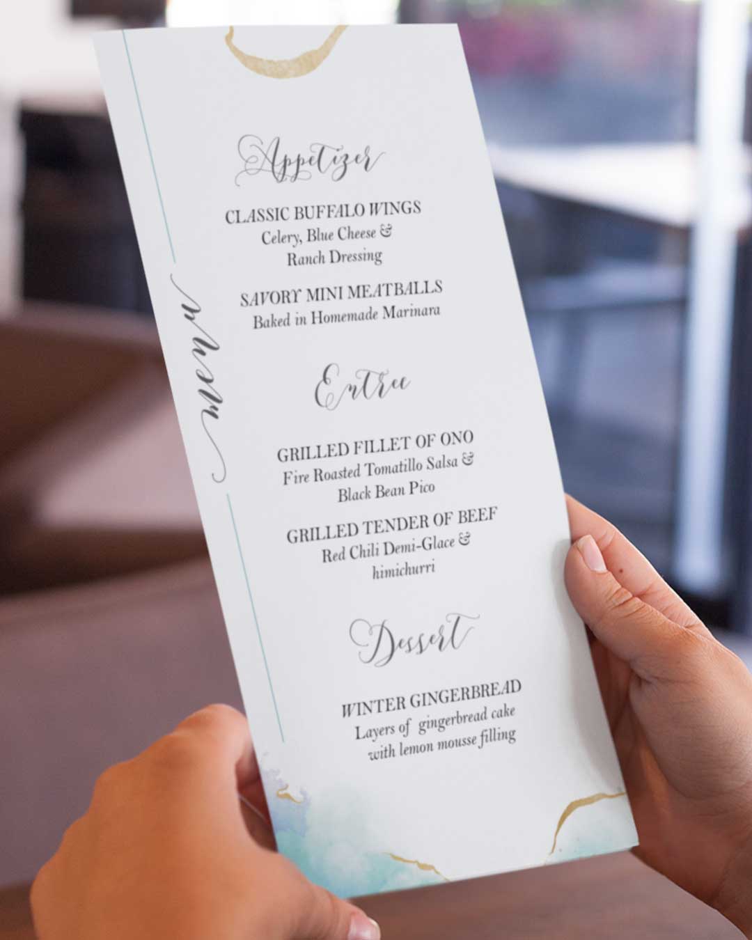 Luxurious Marble Background Wedding Menu Cards