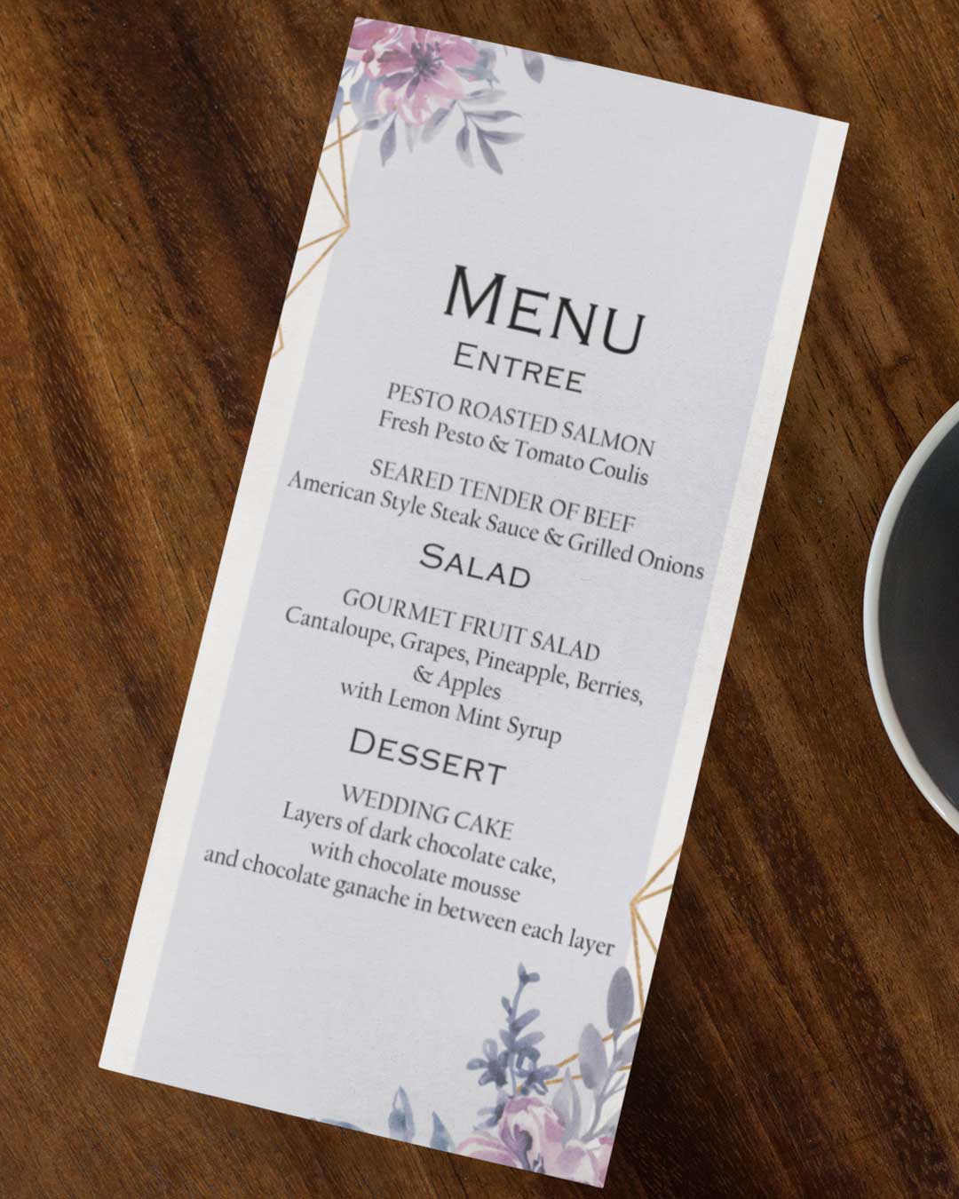 Power of Details Wedding Menu Cards