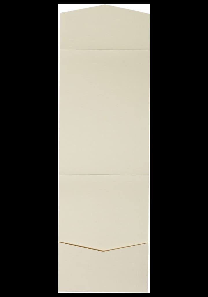 Natural Cream Linen Pocket & Folder Invitation Card, A7 Cascade