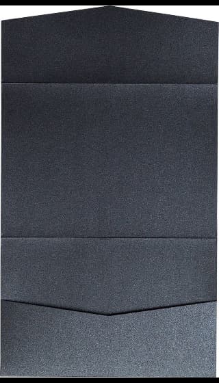 Onyx Black Metallic Pocket & Folder Invitation Card, A7 Atlas