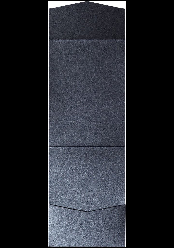 Onyx Black Metallic Pocket & Folder Invitation Card, A7 Cascade