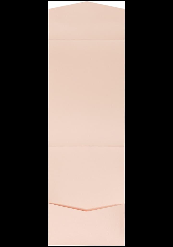 Peach (Coral) Metallic Pocket & Folder Invitation Card, A7 Cascade