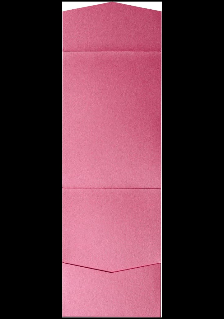Pink Azalea Metallic Pocket & Folder Invitation Card, A7 Cascade