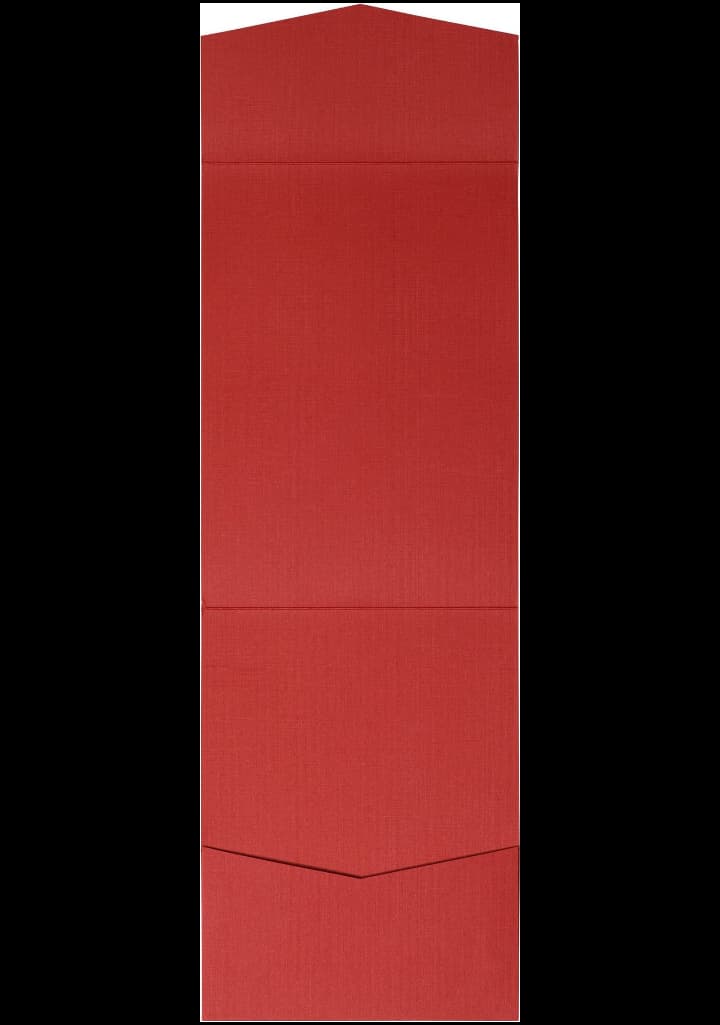 Red Pepper Linen Pocket & Folder Invitation Card, A7 Cascade