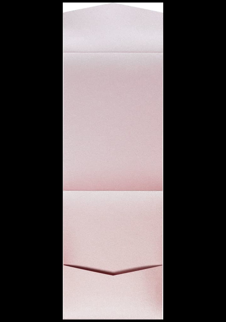 Rose Pink Metallic Pocket & Folder Invitation Card, A7 Cascade