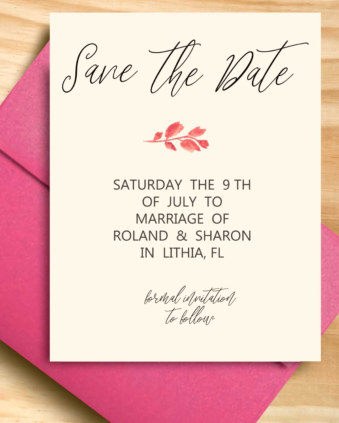 Brown Vintage Flake Save The Date
