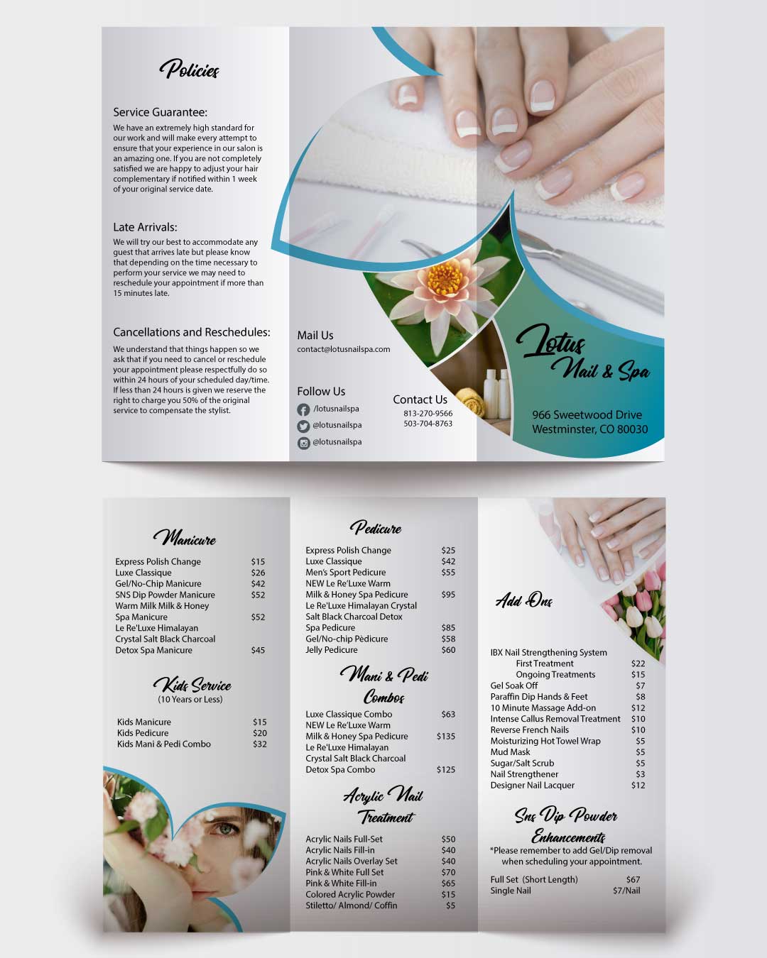 Nature and Lotus Nail & Spa Brochure