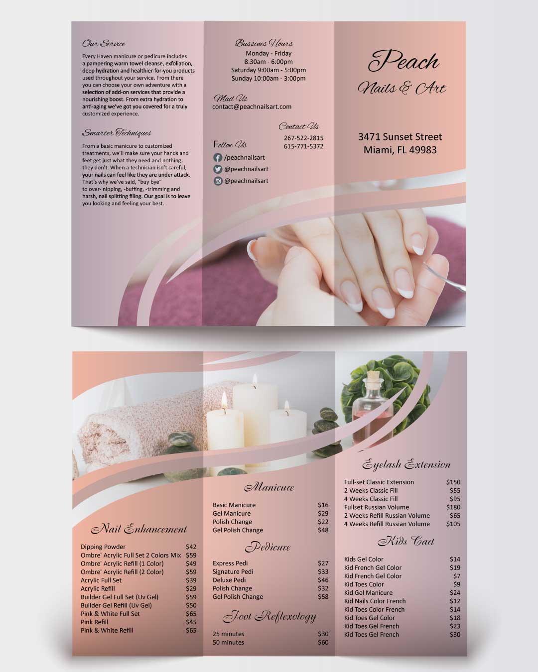 Pink Meditation Nail & Spa Brochure