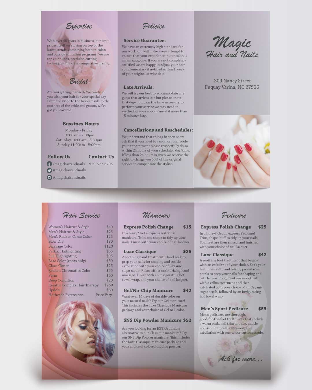 Silver & Purple Gradient Spa Brochure