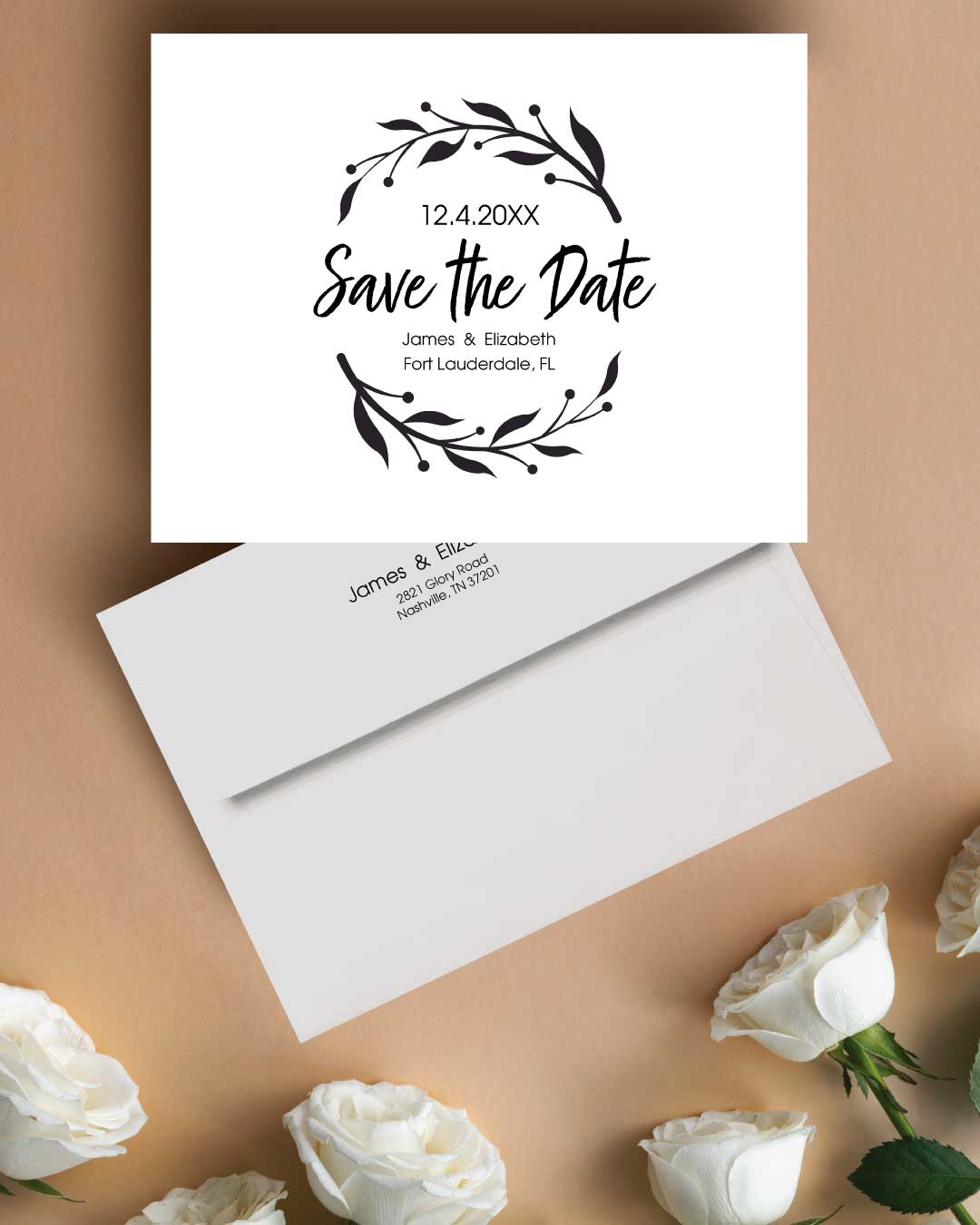 Simple Black Design Save The Date