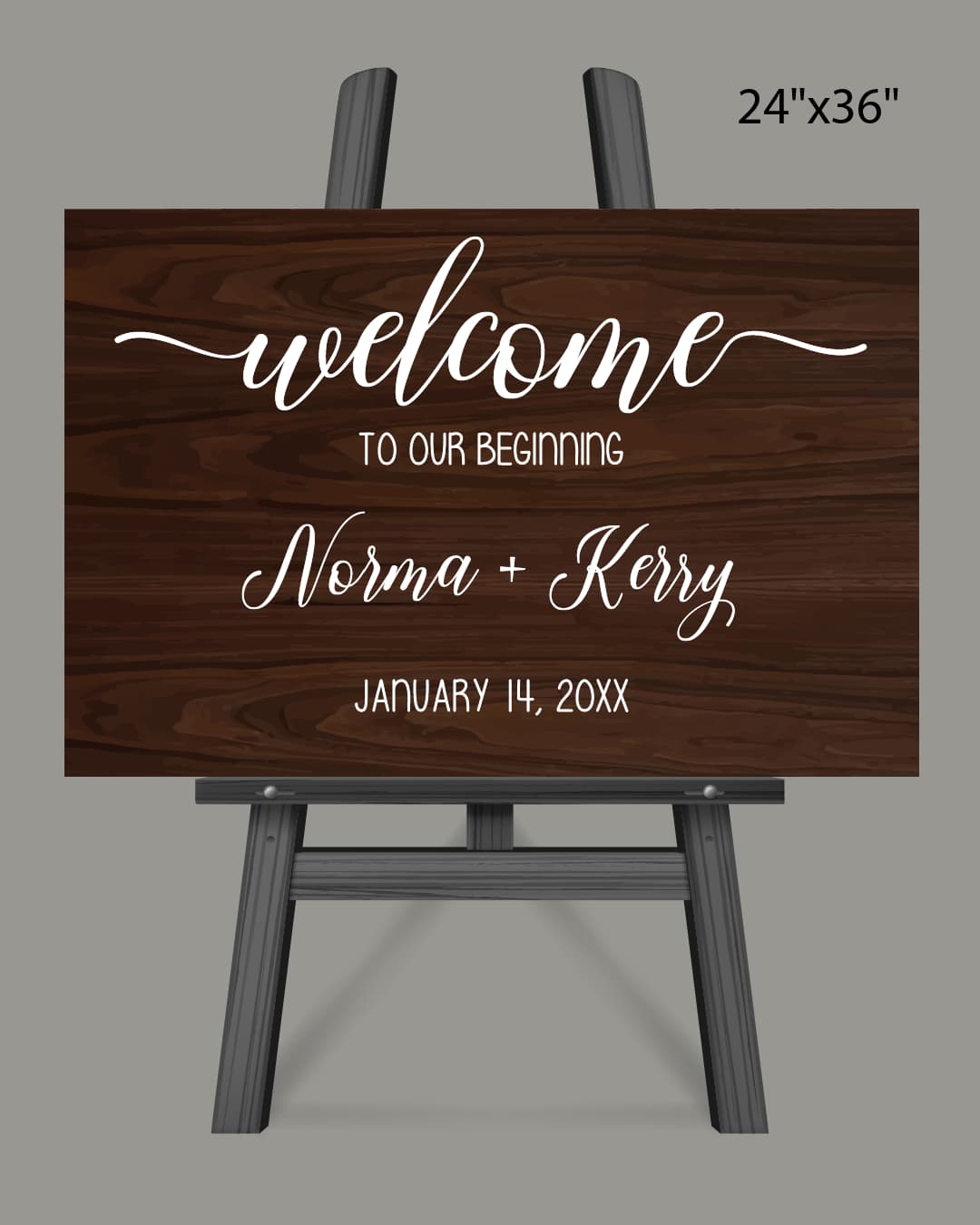 White Wood Letters Welcome Sign