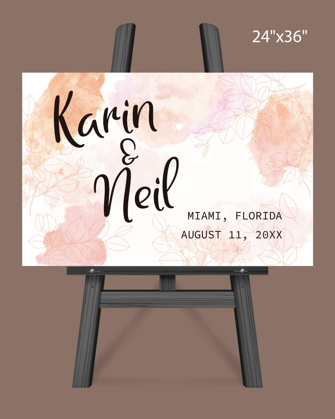 Simple Watercolor Cream Welcome Sign