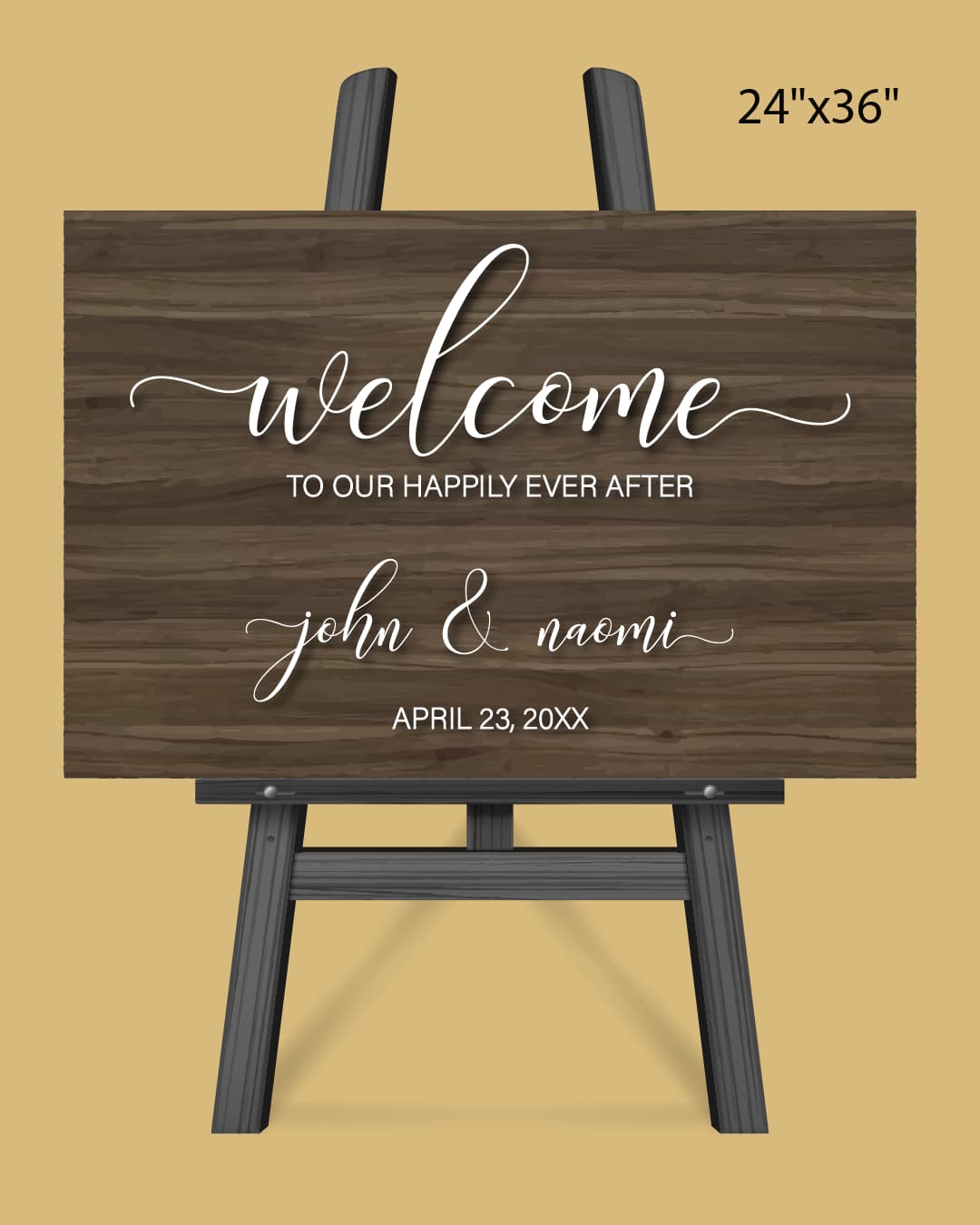 Classic Elegant Wood Welcome Sign
