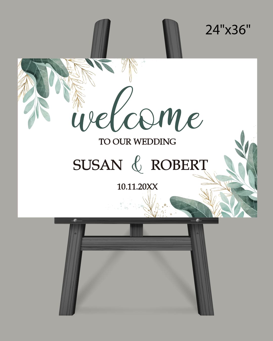 Simple Green Design Welcome Sign