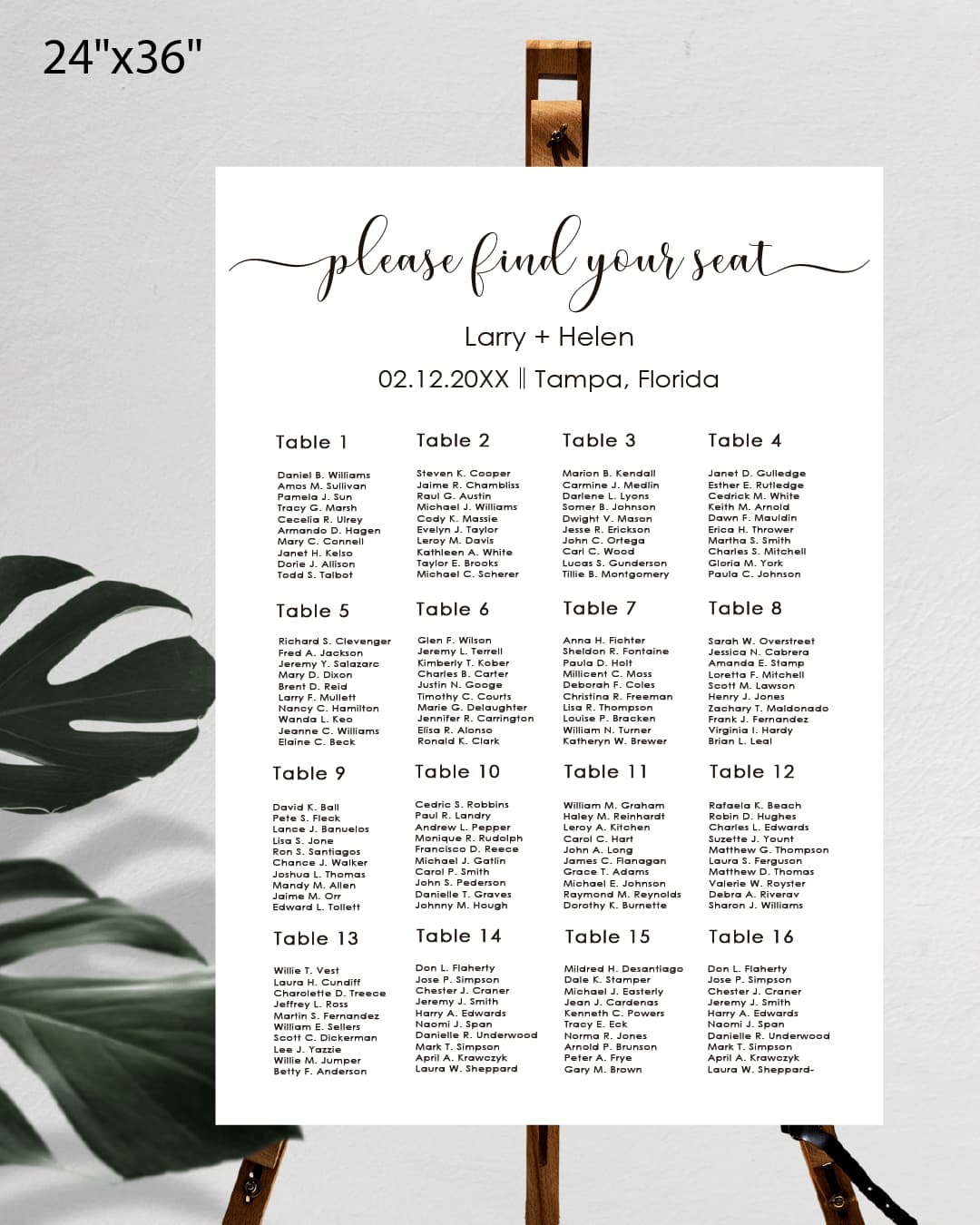 Miller Traditional Seating Chart