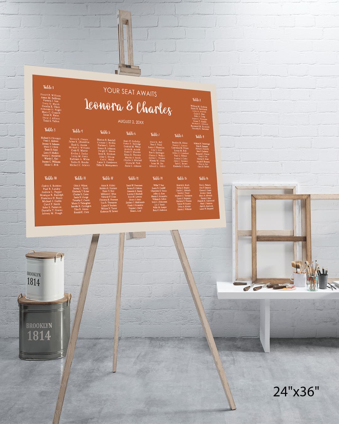 Classic with Orange Background Seating Chart