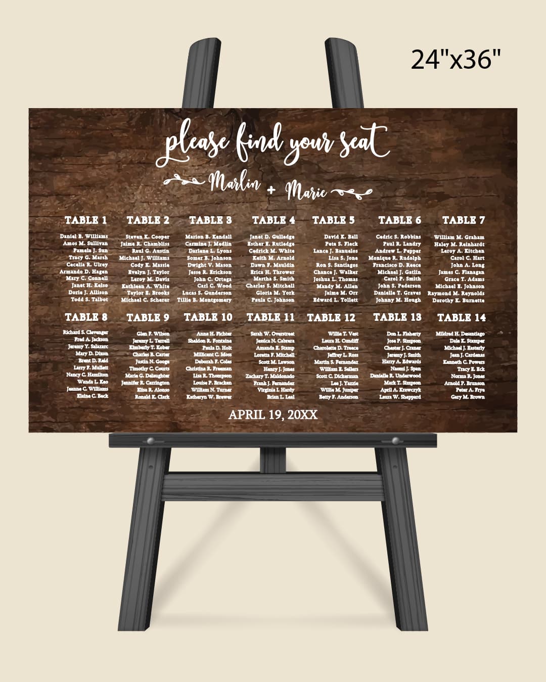 Abstract Brown Background Seating Chart