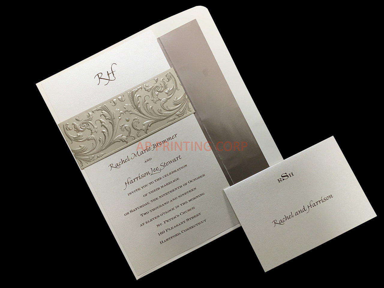 Filigree Embrace [CC-66] Fancy Luxury Wedding Invitation