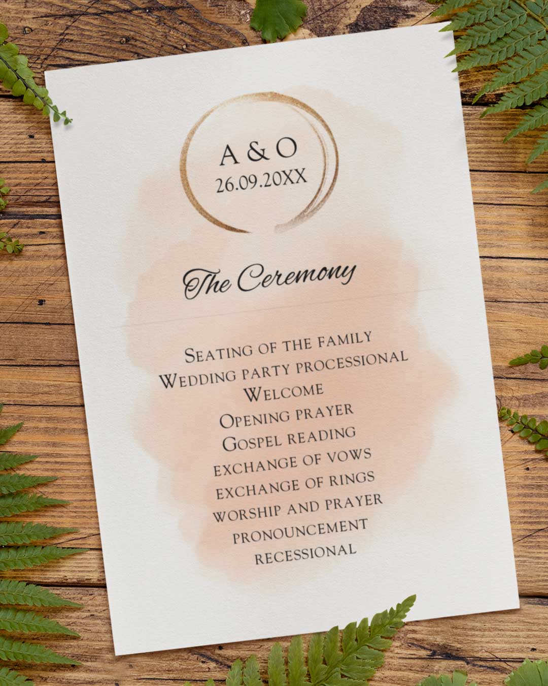 Simple Elegance Wedding Program Cards