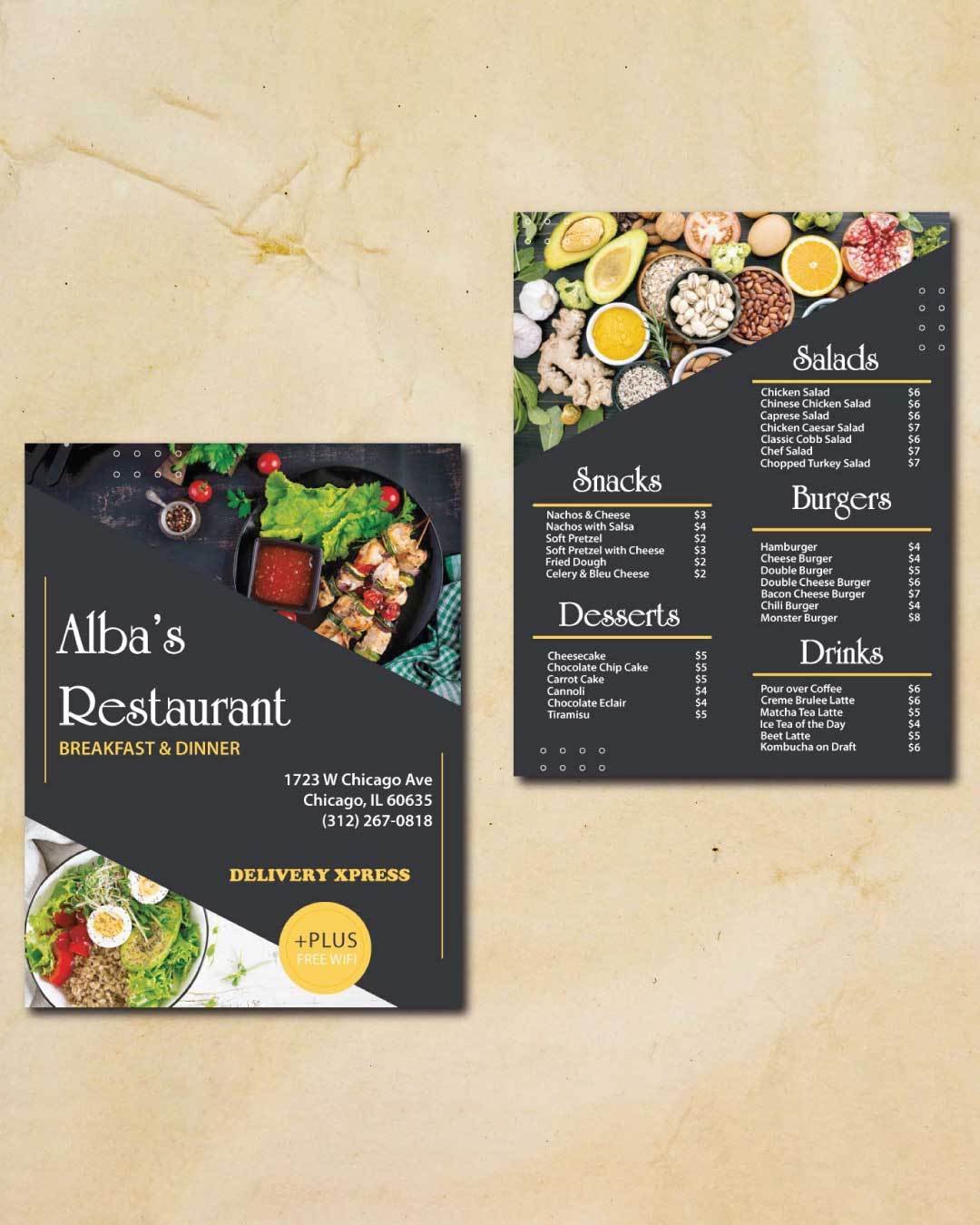 Breakfast and Dinner Dine-in Menu