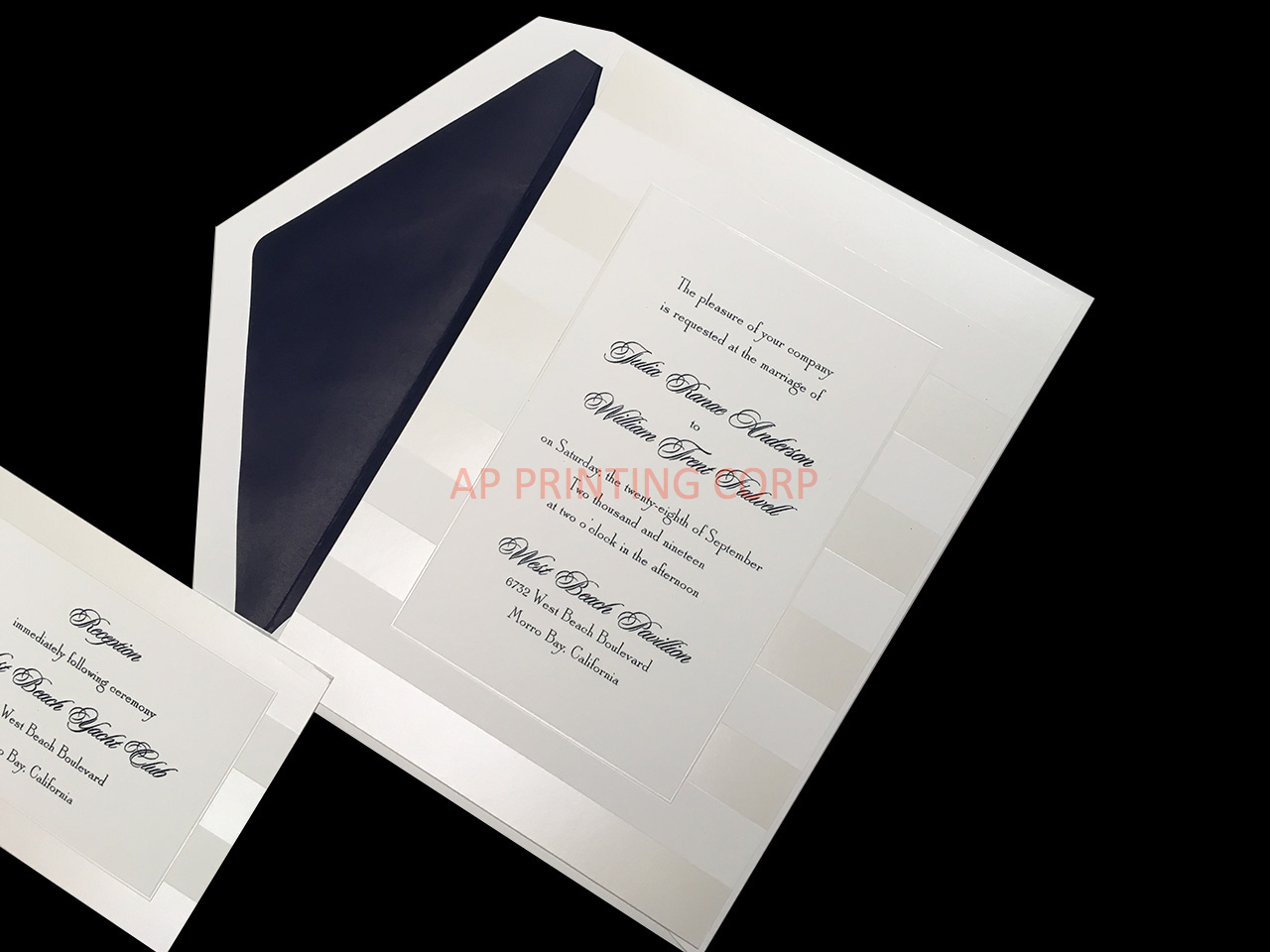 Sumptuous Stripes [CC-26] Fancy Luxury Wedding Invitation