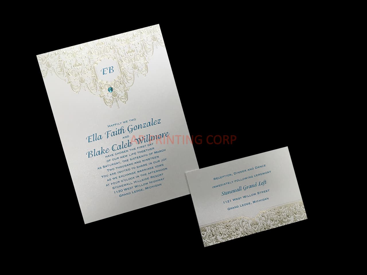Bohemian Chic Jasmine [CC-72] Fancy Luxury Wedding Invitation