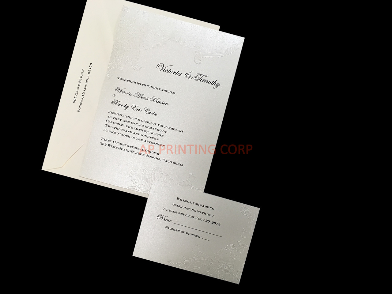 Embossed Lace [CC-35] Fancy Luxury Wedding Invitation