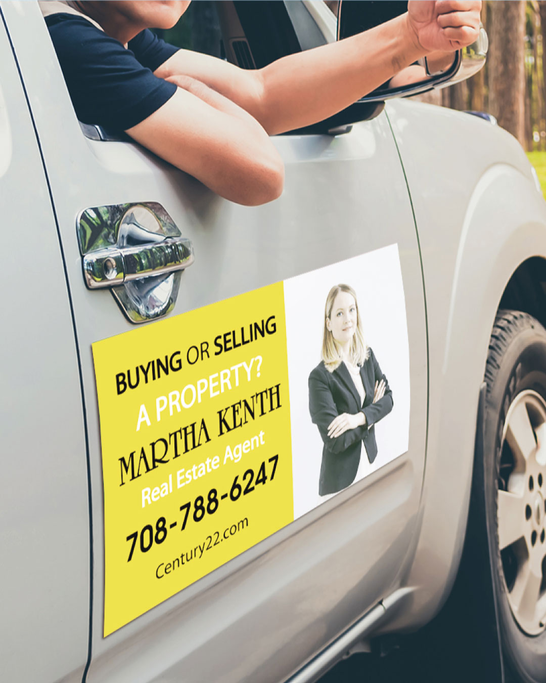 Yellow Design Car Magnets