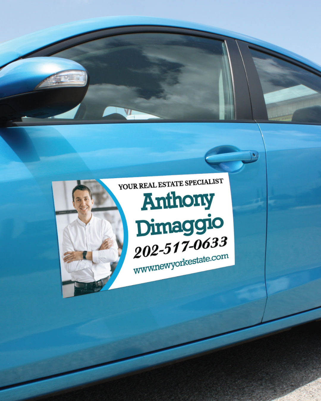 Blue Curve Car Magnets