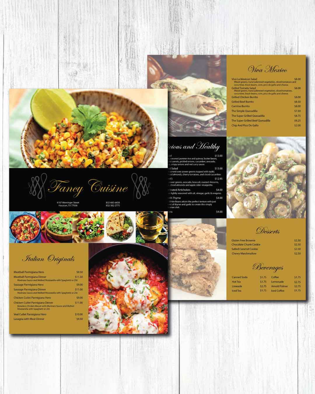 Italian Brown and Black Dine-in Menu